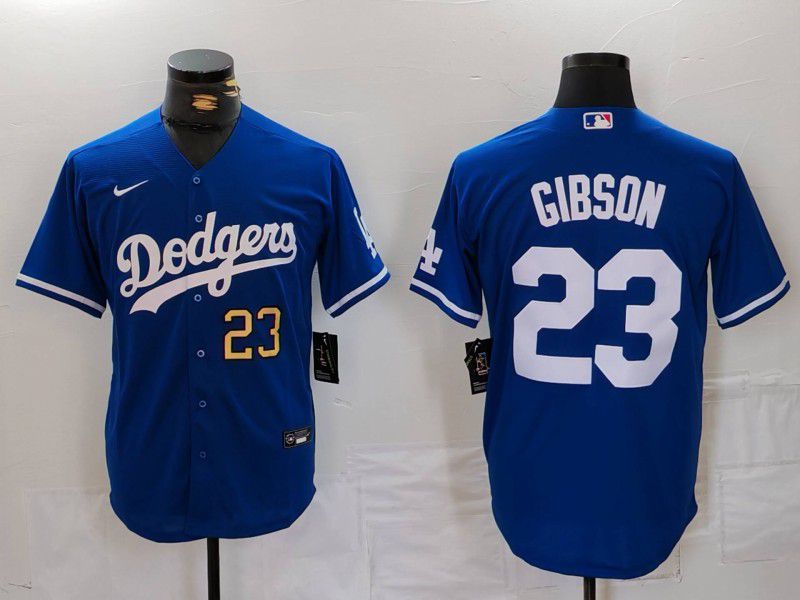 Men Los Angeles Dodgers #23 Gibson Blue Nike Game 2024 MLB Jersey style 2->los angeles dodgers->MLB Jersey